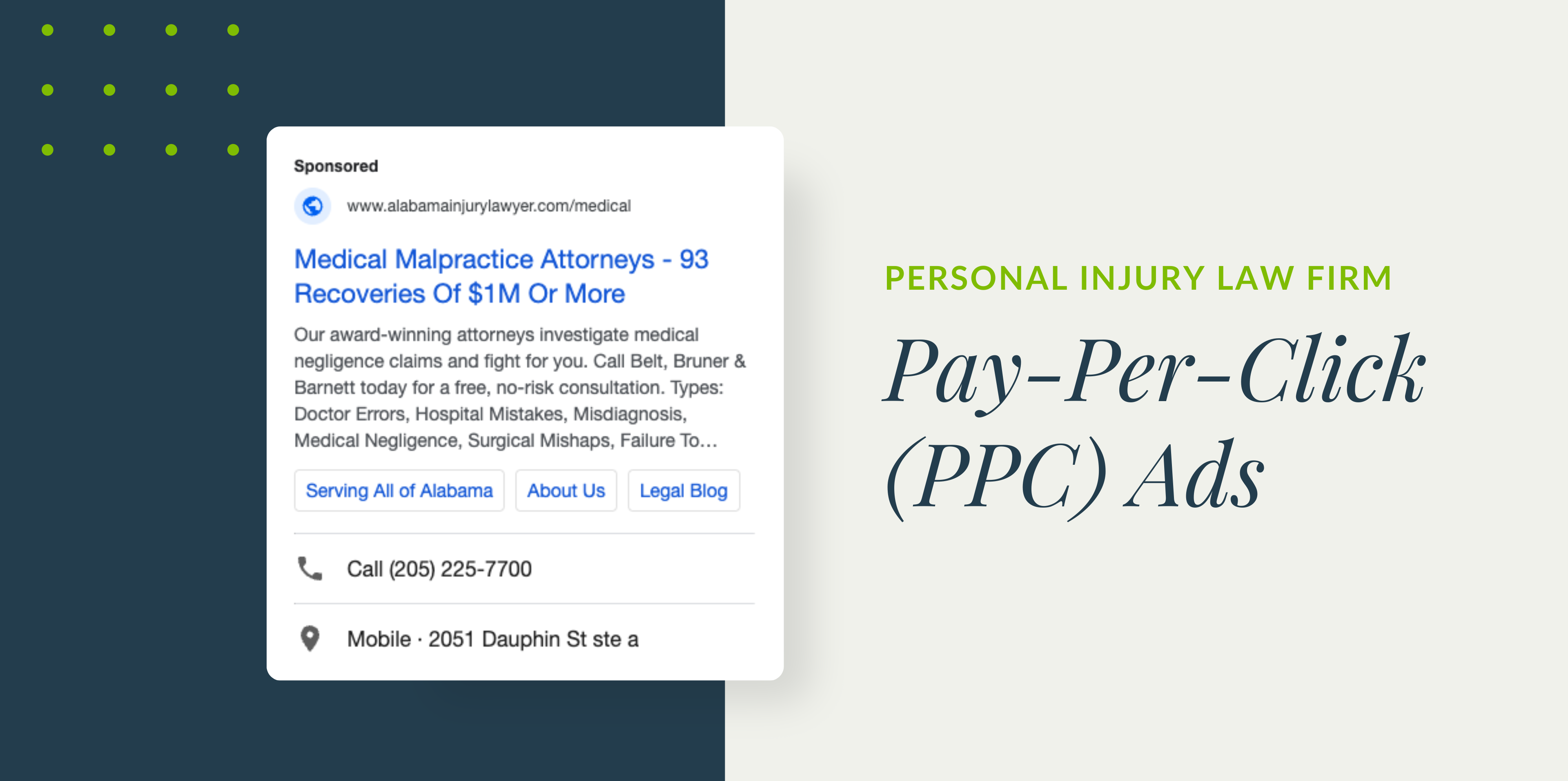 Graphic that reads "Pay Per Click (PPC) Ads" and has a screenshot of PPC Ads.